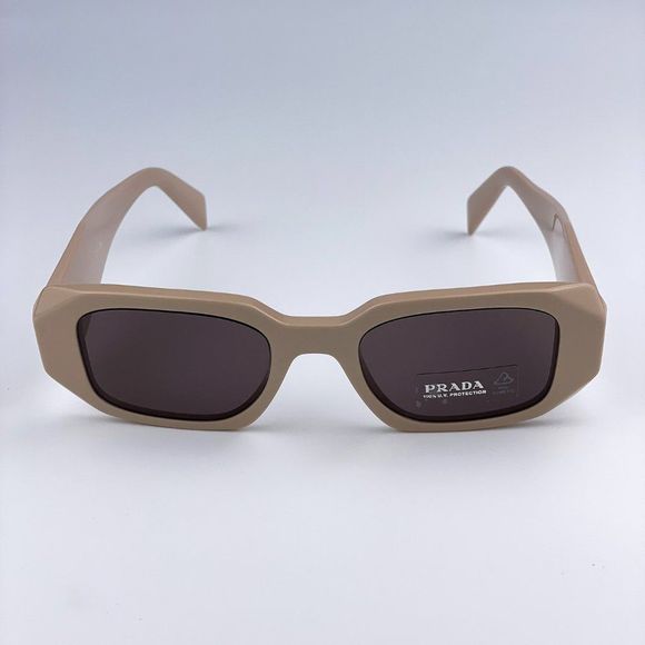 🔥  Prada PR17WS VYJ6X1 Sunglasses Powder Beige Brown Rectangle Unisex - Picture 4 of 11